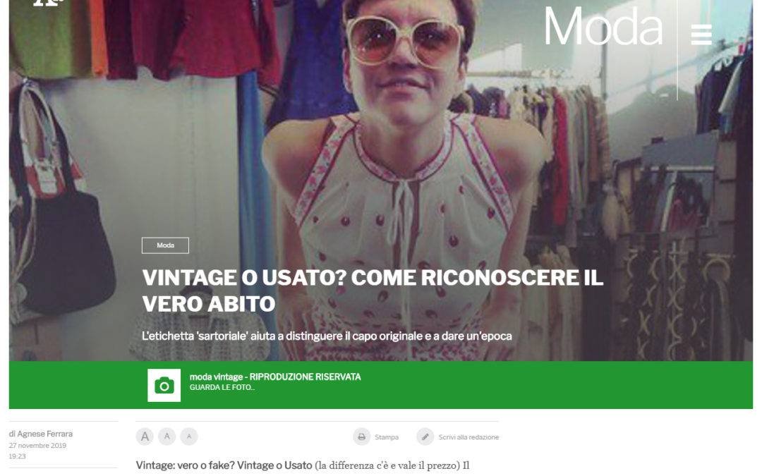 Siamo stati contattati da Ansa Lifestyle per spiegare come si riconosce un capo vintage