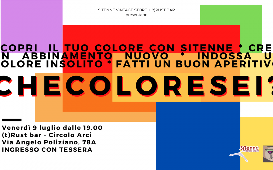 Che colore sei? Venerdì 9 luglio tornano gli eventi sitenne